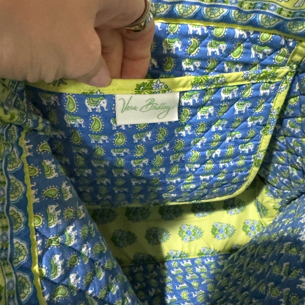 Quilted Paisley Tote Bag| Vera Bradley| Retired Elephant Paisley - Picture 2 of 3